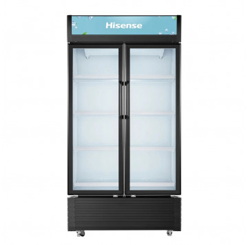 HISENSE REFROIDISSEUR VERTICAL DEUX PORTES 692 LT - VITRE-CONTOUR NOIR - FL-81WC