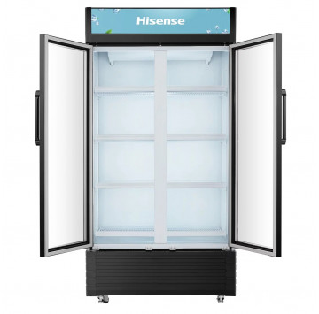 HISENSE REFROIDISSEUR VERTICAL DEUX PORTES 692 LT - VITRE-CONTOUR NOIR - FL-81WC